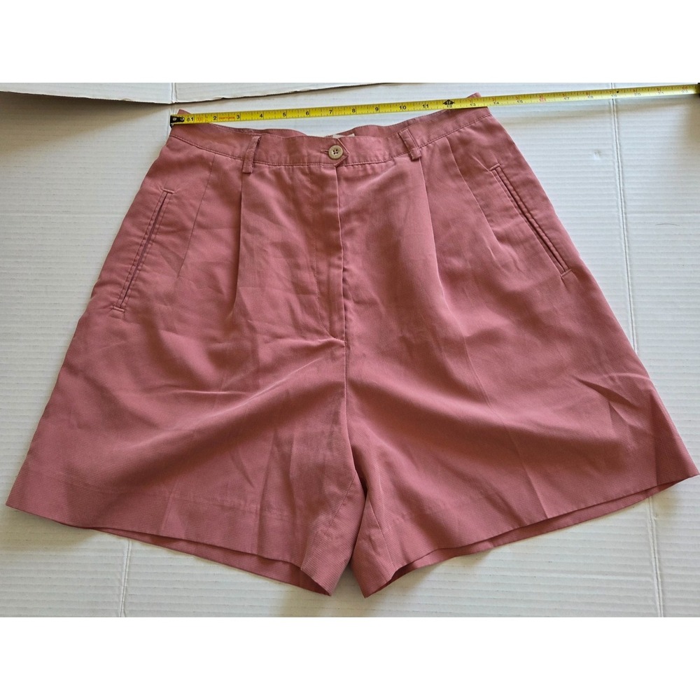 Vtg Haley Coral Pleated Rayon Blend Shorts Preppy Coastal Resort 90s  Size 8